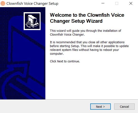 setup install clownfish voice changer