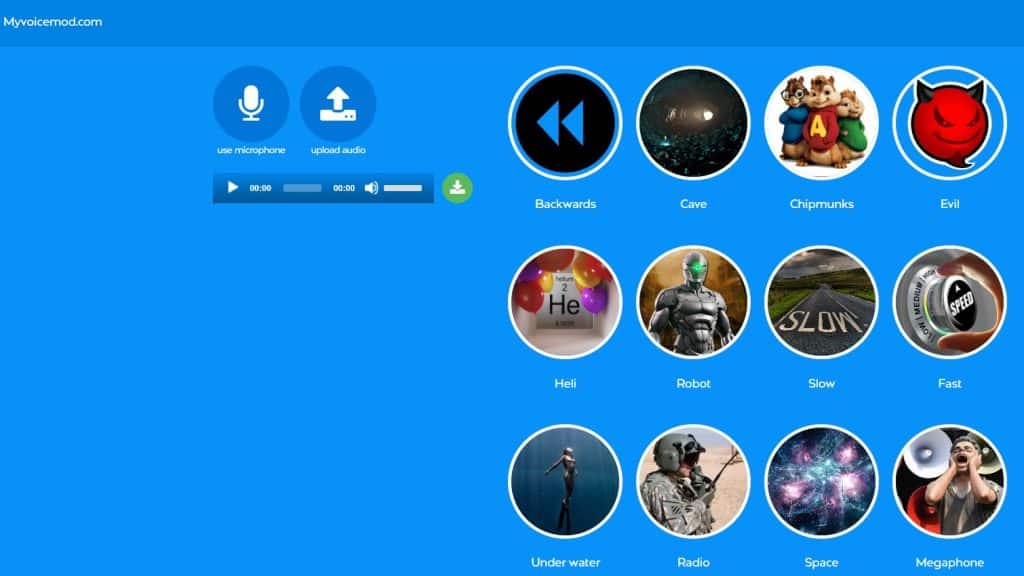 Example of an online voice changer interface for 2025 (myvoicemod.com)